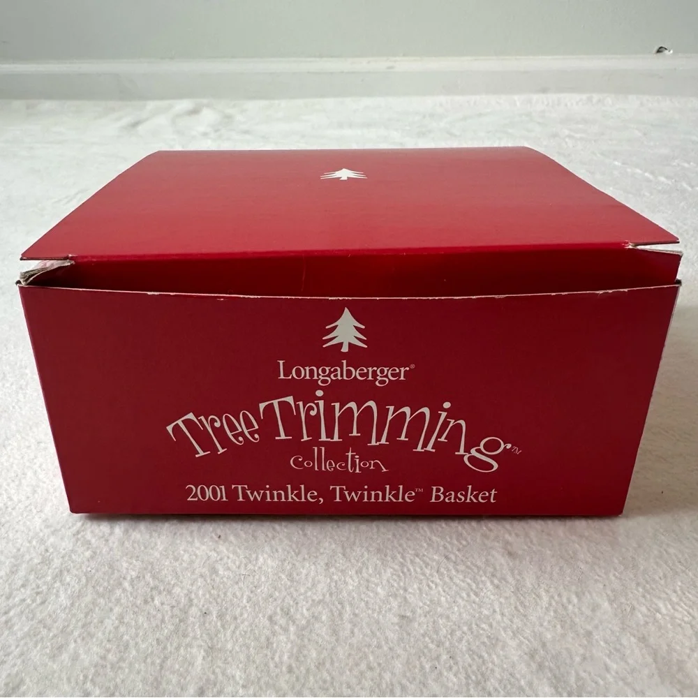 Longaberger 2001 Twinkle Twinkle Basket Tree Trimming Collection Star Shaped EUC